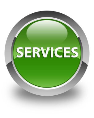 Hizmetleri parlak yumuşak yeşil yuvarlak düğme