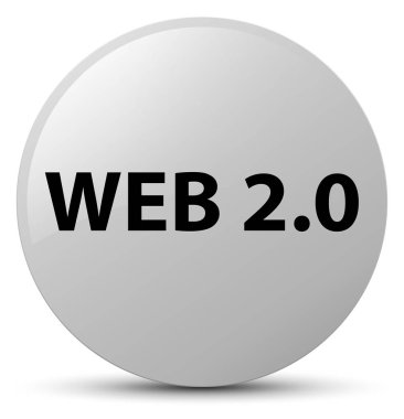 Web 2.0 beyaz yuvarlak düğmesi