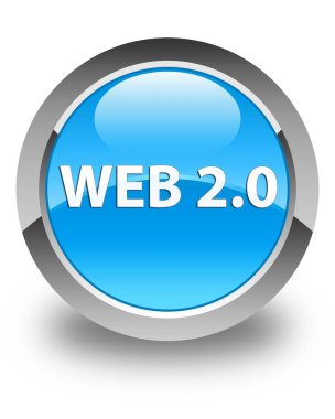 Web 2.0 parlak mavi mavi yuvarlak düğme