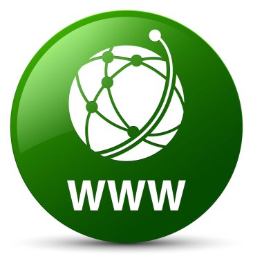 Www (küresel ağ simgesini) yeşil yuvarlak düğmesi