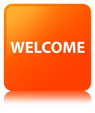 Hoş geldiniz turuncu kare düğme