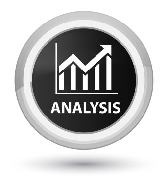 Analiz (istatistik simgesi) asal siyah yuvarlak düğmesi
