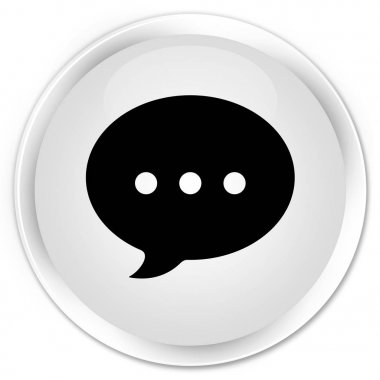 Konuşma simgesini premium beyaz yuvarlak düğmesi