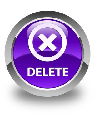 Parlak mor yuvarlak düğme silme