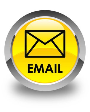 E-posta parlak sarı yuvarlak düğme