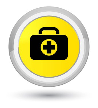 İlk yardım çantasında kutsal kişilerin resmi ana sarı yuvarlak düğme