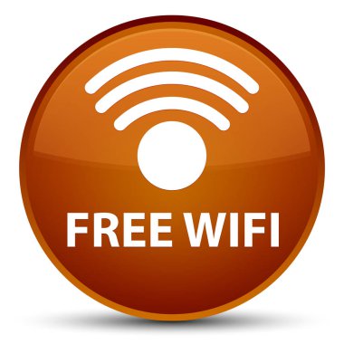 Ücretsiz Wi-Fi özel kahverengi yuvarlak düğmesi