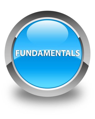 Temelleri parlak mavi mavi yuvarlak düğmesi