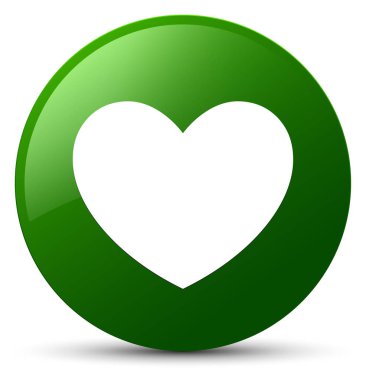 Kalp simgesi yeşil yuvarlak düğmesi
