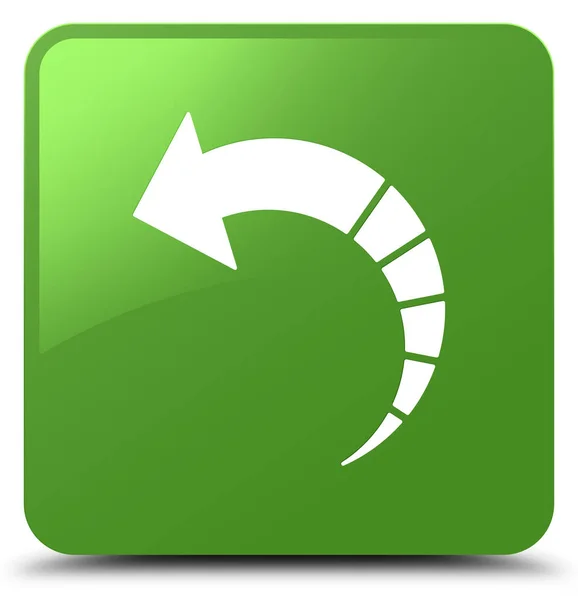 Ícone de seta traseira botão quadrado verde macio — Fotografia de Stock