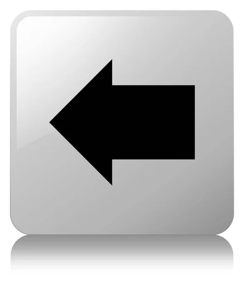 Ícone de seta para trás botão quadrado branco — Fotografia de Stock