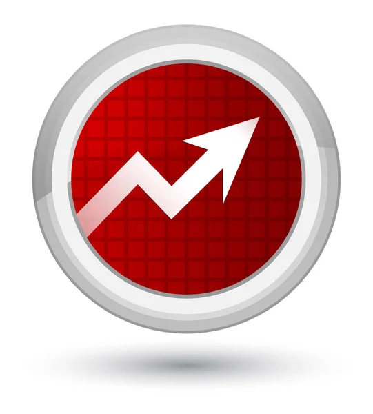Business grafico icona primo pulsante rotondo rosso — Foto Stock