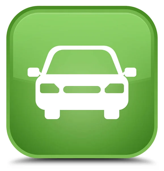 자동차 아이콘 특별 한 부드러운 녹색 사각형 버튼 — 스톡 사진