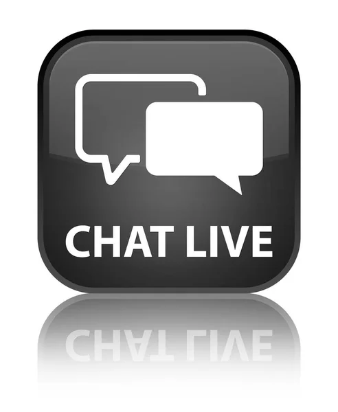 Chat live speciale zwarte vierkante knop — Stockfoto