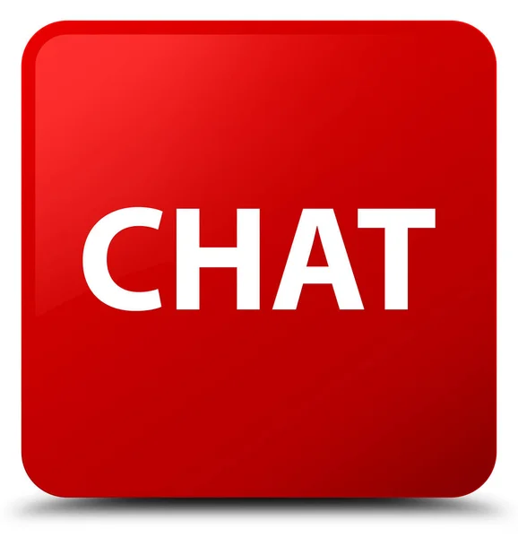 Chat red square button — Stock Photo, Image