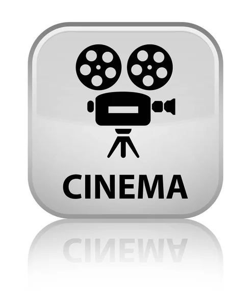 Cinema (icona della videocamera) speciale pulsante quadrato bianco — Foto Stock