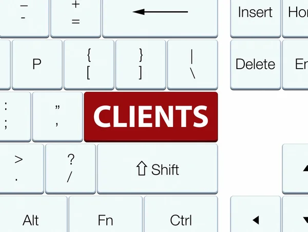 Clientes botão de teclado marrom — Fotografia de Stock