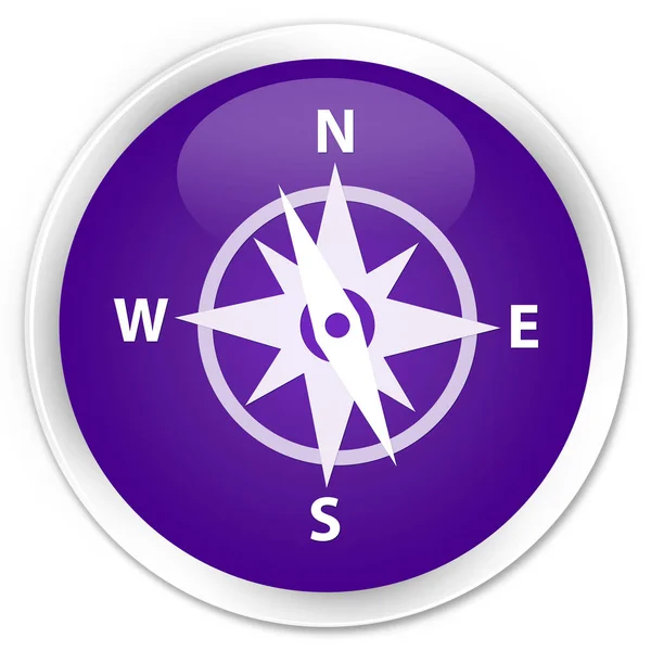 Compass icon premium purple round button — Stock Photo, Image