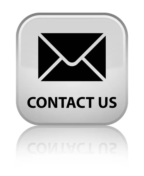 Зв'язатися з нами (значок електронної пошти) спеціальна кнопка білого квадрата — стокове фото