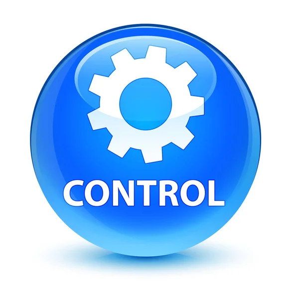 Control (settings icon) glassy cyan blue round button — Stock Photo, Image