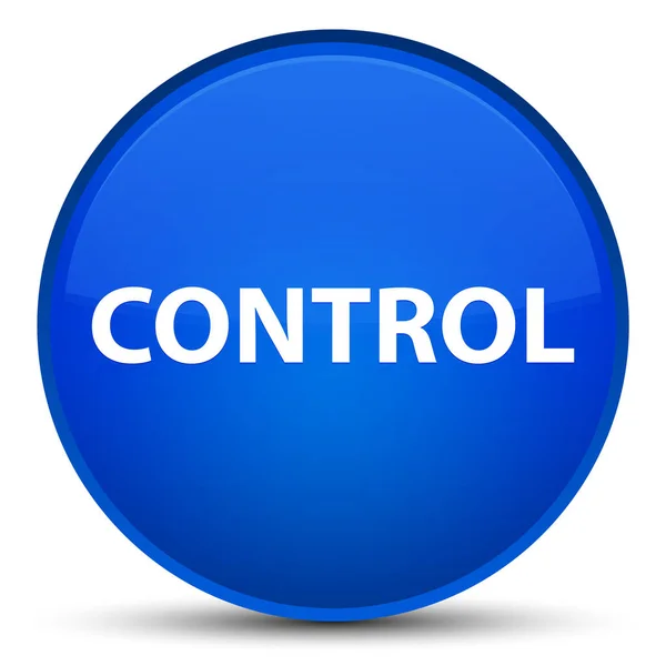 Controle especial botão redondo azul — Fotografia de Stock