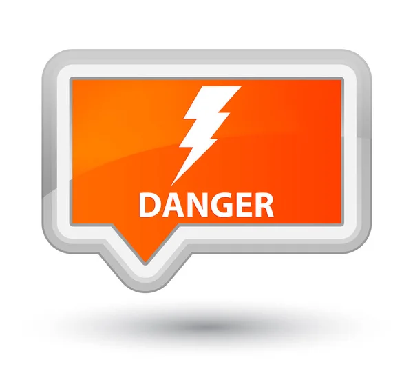 Bouton de bannière orange prime Danger (icône électrique) — Photo