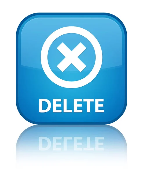 Delete special cyan blue square button — Stock Photo, Image
