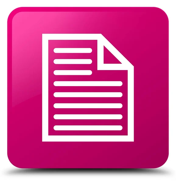 Document page icon pink square button — Stock Photo, Image