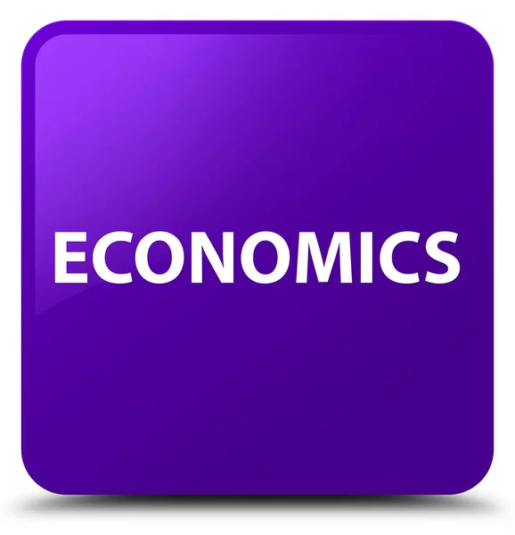 経済紫正方形ボタン — ストック写真