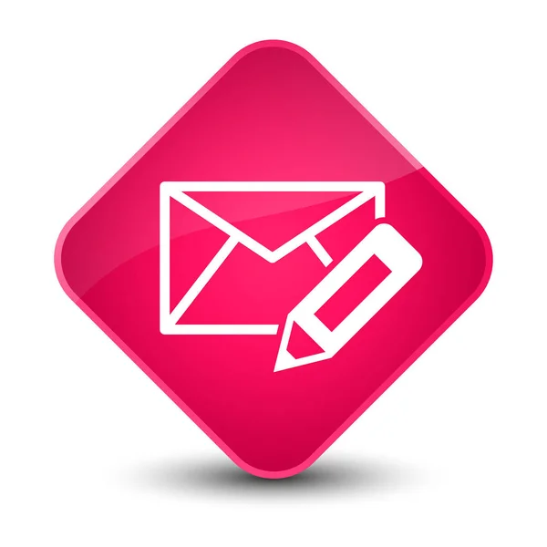 Editar icono de correo electrónico elegante botón de diamante rosa — Foto de Stock