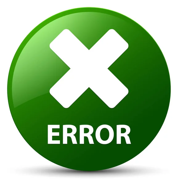 Error (cancelar icono) botón redondo verde — Foto de Stock