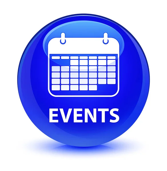 Ereignisse (Kalendersymbol) glasig blauer runder Knopf — Stockfoto