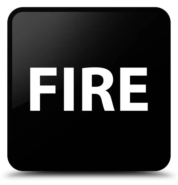 Пожежна чорна квадратна кнопка — стокове фото