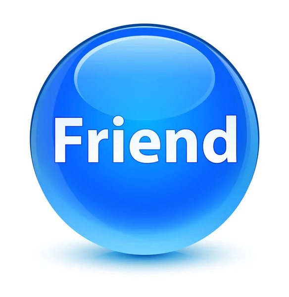 Friend glassy cyan blue round button — Stock Photo, Image