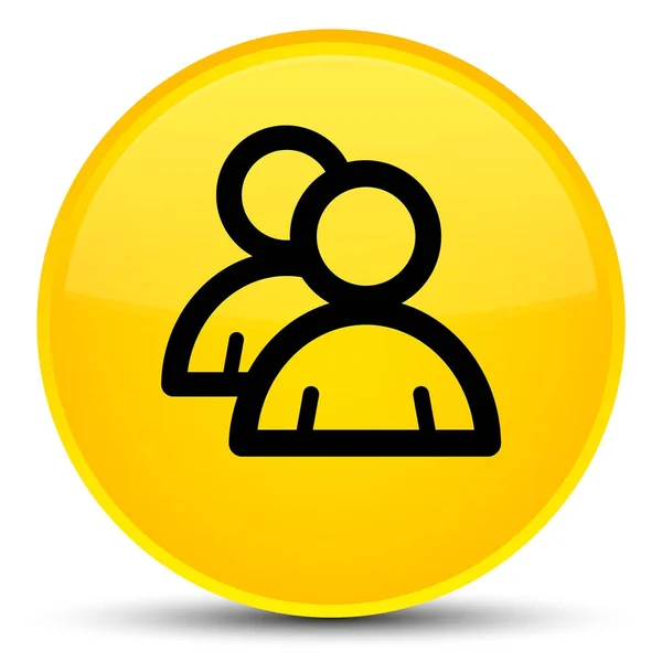 グループ アイコン特別な黄色の丸いボタン — ストック写真