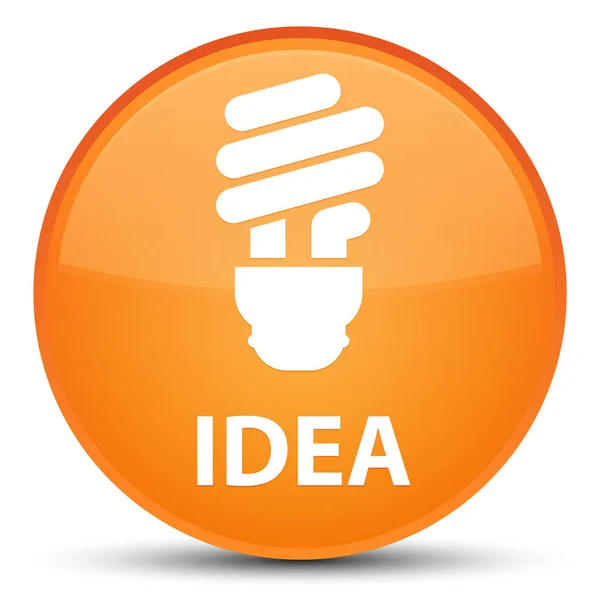 Idea (ikonu žárovky) speciální oranžové kulaté tlačítko — Stock fotografie