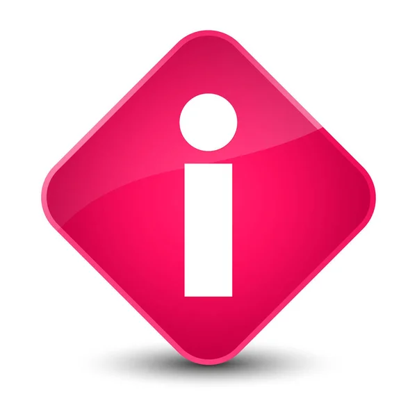 Elegante roze diamant knoop van het pictogram van info — Stockfoto