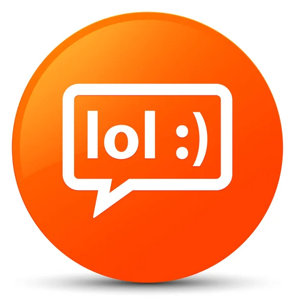 Lol buborék ikon narancs kerek gomb — Stock Fotó