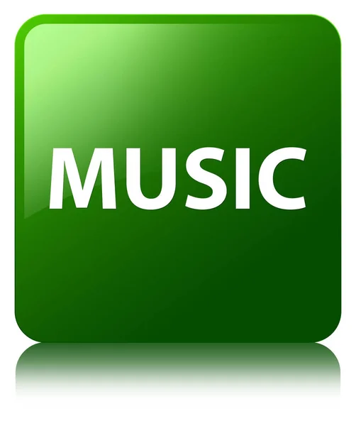 Música verde botão quadrado — Fotografia de Stock