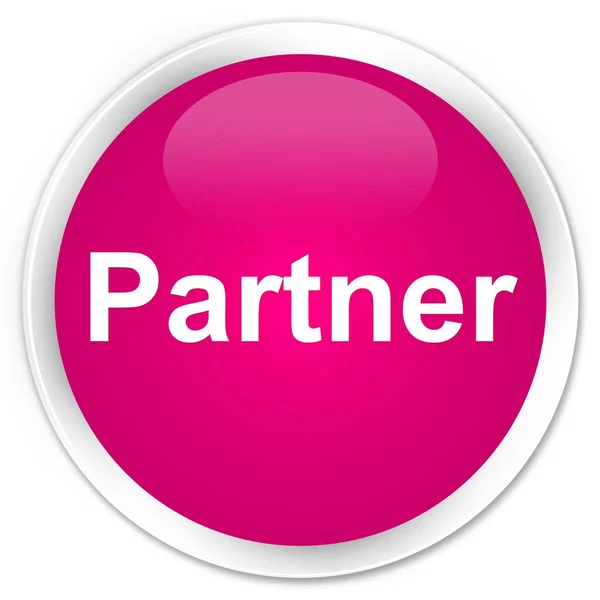 Partner Premium rosa runder Knopf — Stockfoto