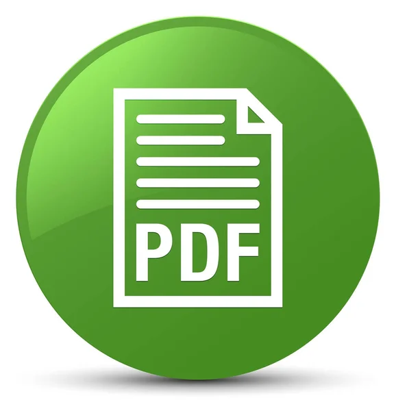 Pulsante rotondo verde morbido icona documento PDF — Foto Stock