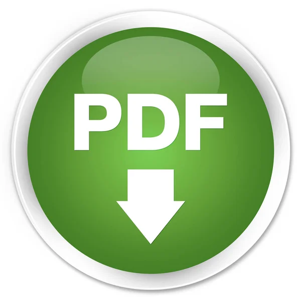 PDF scaricare icona premium soft verde pulsante rotondo — Foto Stock