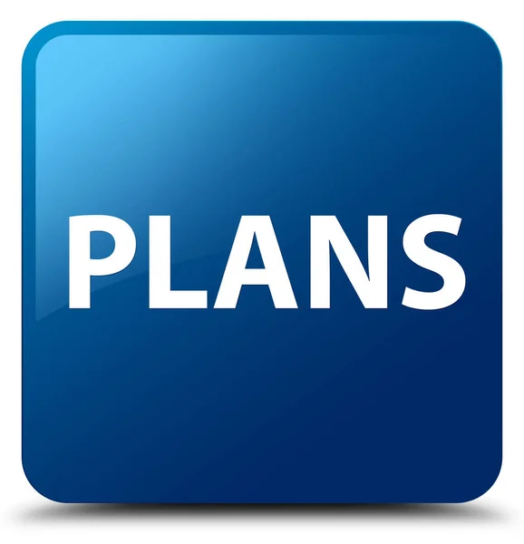 Čtvercové tlačítko plány modrý — Stock fotografie