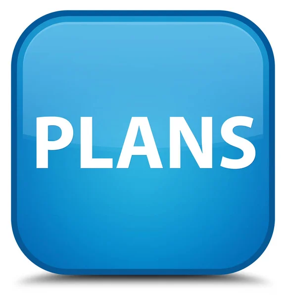 Plannen speciale cyaan blauw vierkante knop — Stockfoto