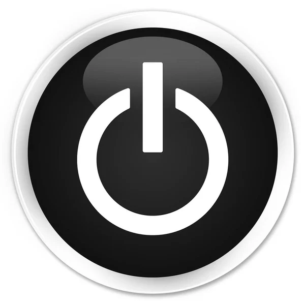 Bouton rond noir Power icon premium — Photo