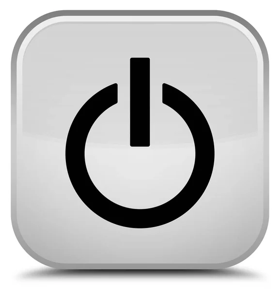 電源アイコン特別な白い正方形ボタン — ストック写真