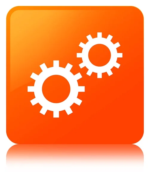 Icono de proceso naranja botón cuadrado — Foto de Stock