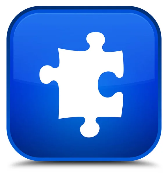 Puzzel speciale blauwe vierkante knoop van het pictogram — Stockfoto