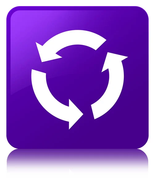 Atualizar ícone roxo botão quadrado — Fotografia de Stock