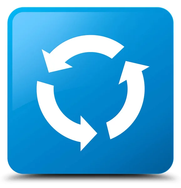 Atualizar ícone ciano botão quadrado azul — Fotografia de Stock